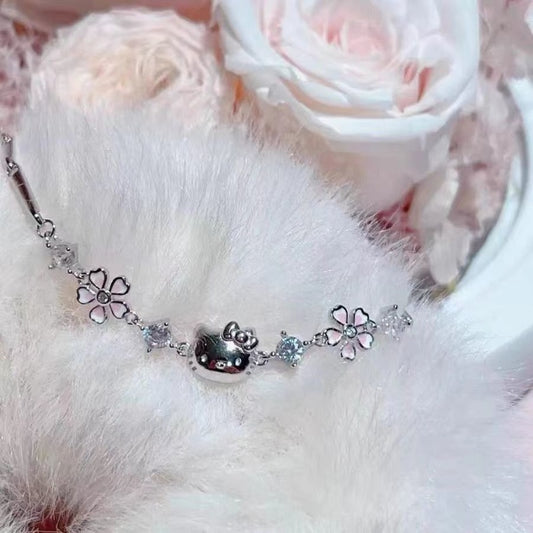 HelloKitty enamel cherry blossom bracelet
