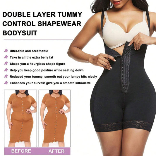 Shapewear for women with tummy control shorts with adjustable straps and lace edges