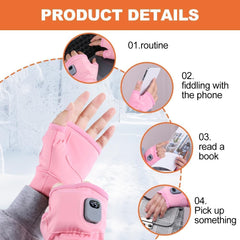Portable Heating Gloves with Digital Display Rechargeable Heated Gloves