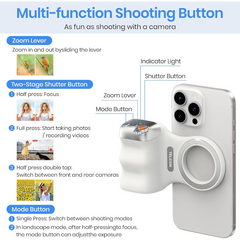 Magnetic suction handle Wireless remote control with fill light & tripod for iPhone & Android