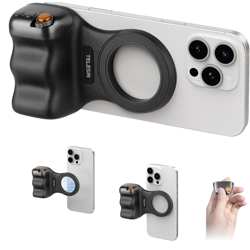 Magnetic suction handle Wireless remote control with fill light & tripod for iPhone & Android