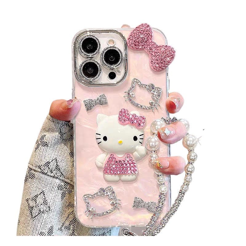 Mobile phone case flash diamond Kitty