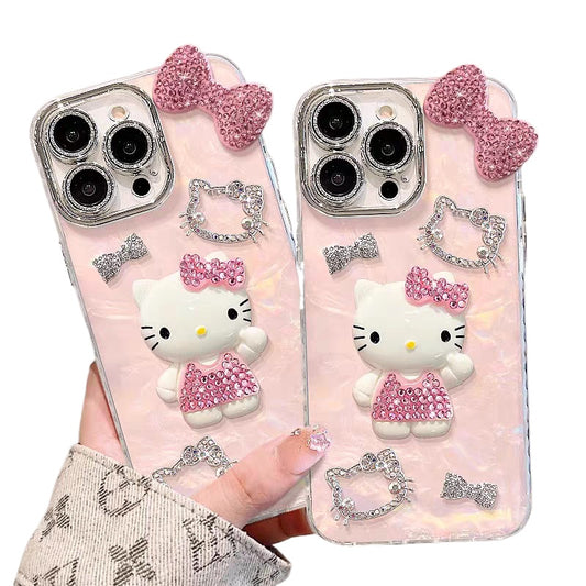 Mobile phone case flash diamond Kitty