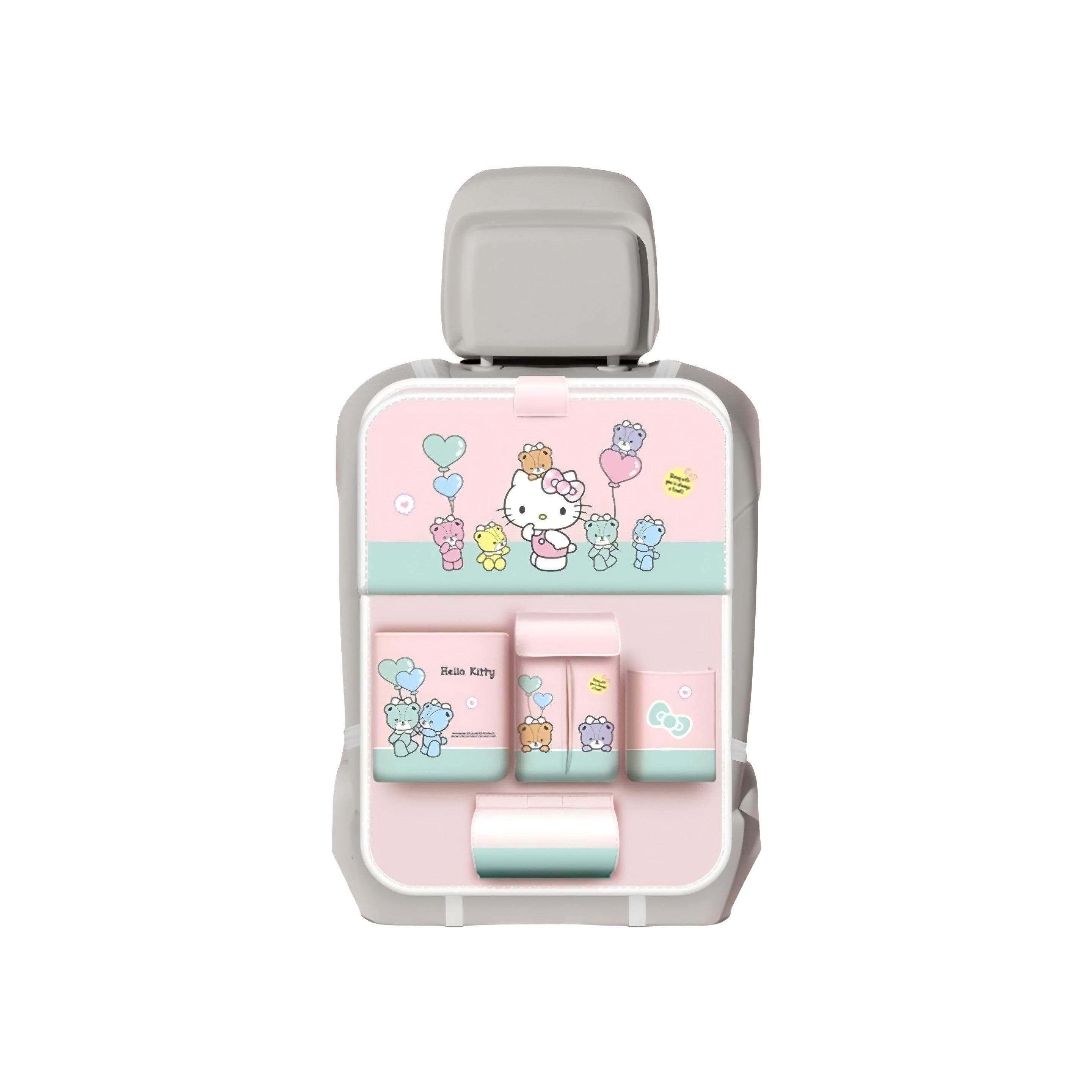 Kitty car seat back storage bag