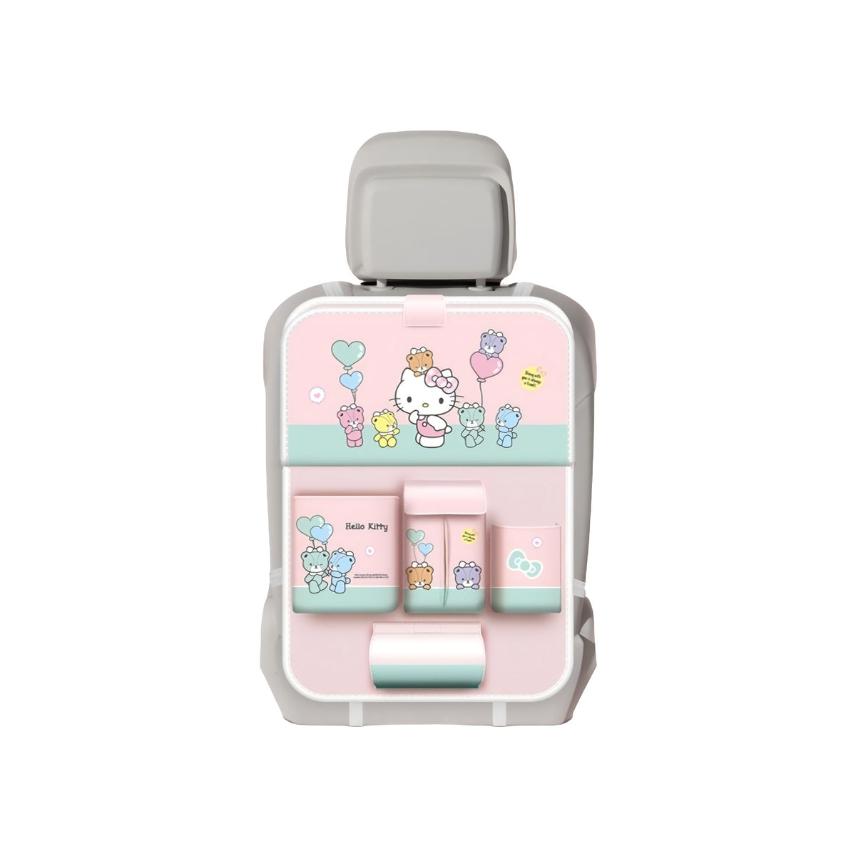 Kitty car seat back storage bag