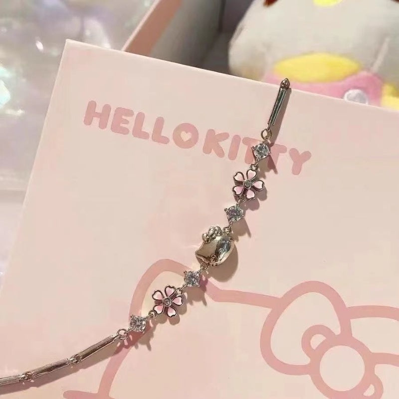 HelloKitty enamel cherry blossom bracelet