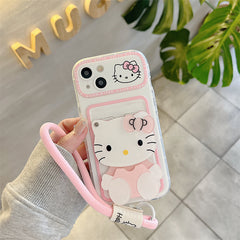 Hello Kitty phone case iphone cover with lanyard