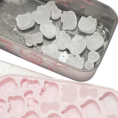Hellokitty ice grid mold food grade silicone press ice box