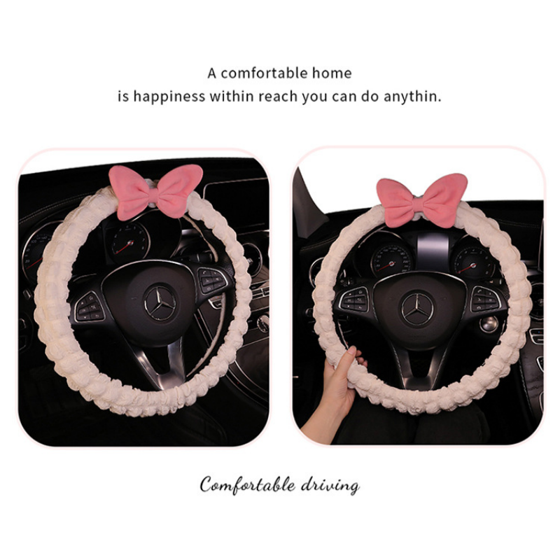 Bow car steering wheel cover