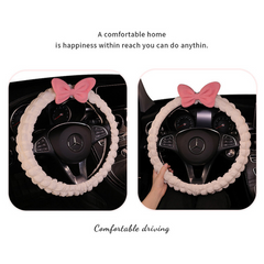 Bow car steering wheel cover