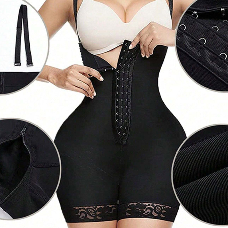 Shapewear for women with tummy control shorts with adjustable straps and lace edges