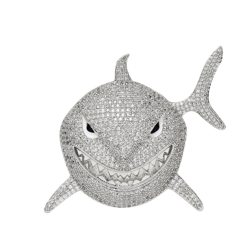 Men's Shark Pendant Necklace with Zircon 6ix9ine Style