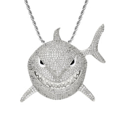 Men's Shark Pendant Necklace with Zircon 6ix9ine Style
