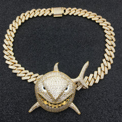 Men's Shark Pendant Necklace with Zircon 6ix9ine Style