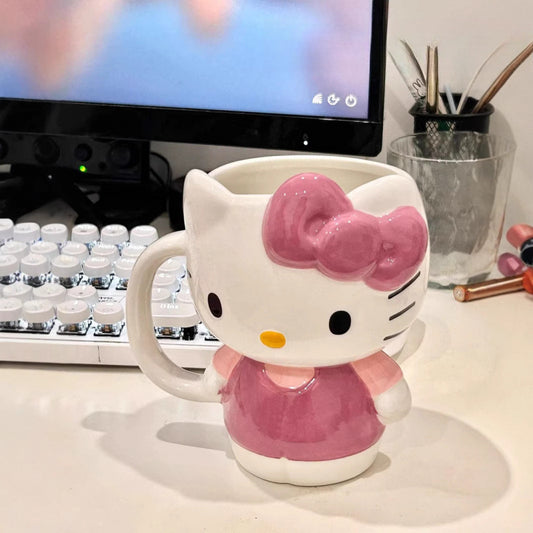 Hello Kitty ceramic mug with spoon