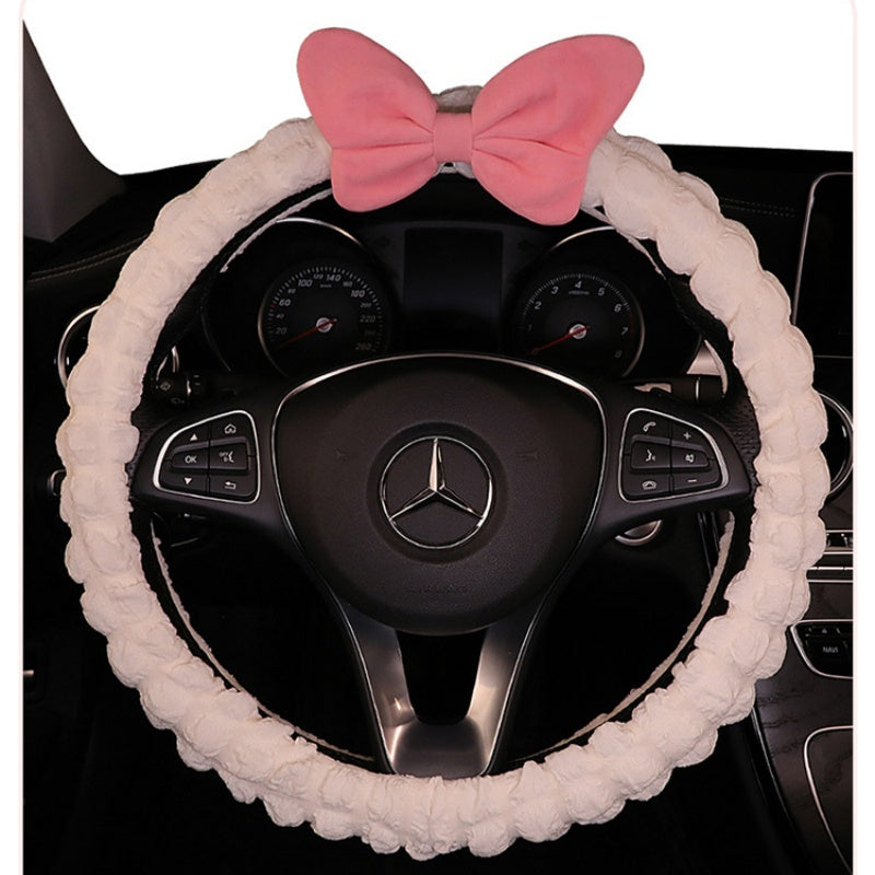 Bow car steering wheel cover