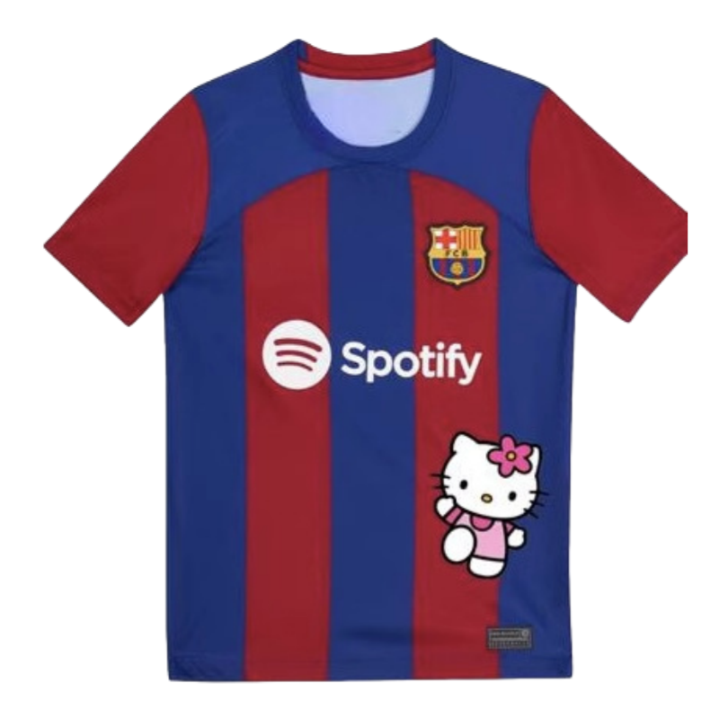 Hello Kitty Real Madrid & Barca Football Jerseys Short Sleeves