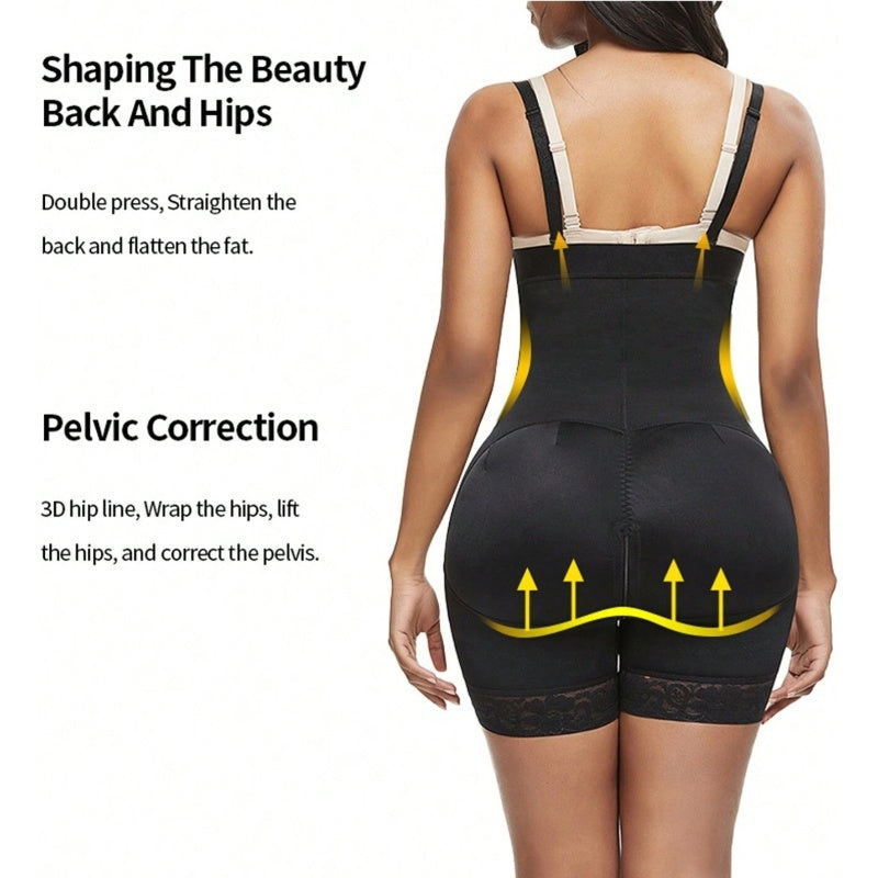 Shapewear for women with tummy control shorts with adjustable straps and lace edges