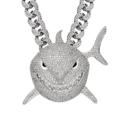 Men's Shark Pendant Necklace with Zircon 6ix9ine Style