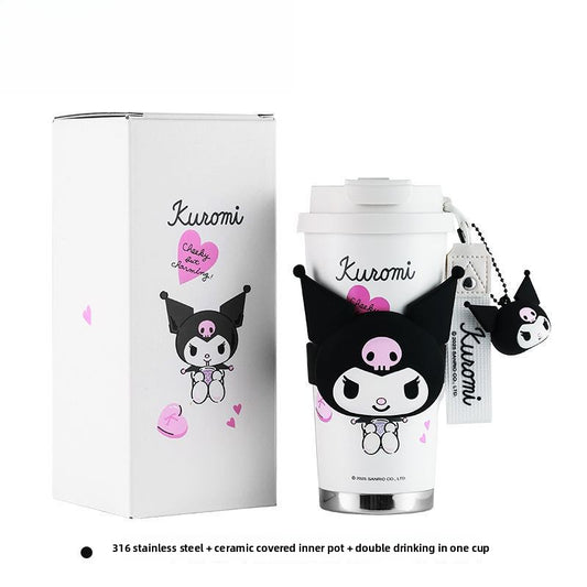 HelloKitty thermos cup for girls coffee cup straw cup