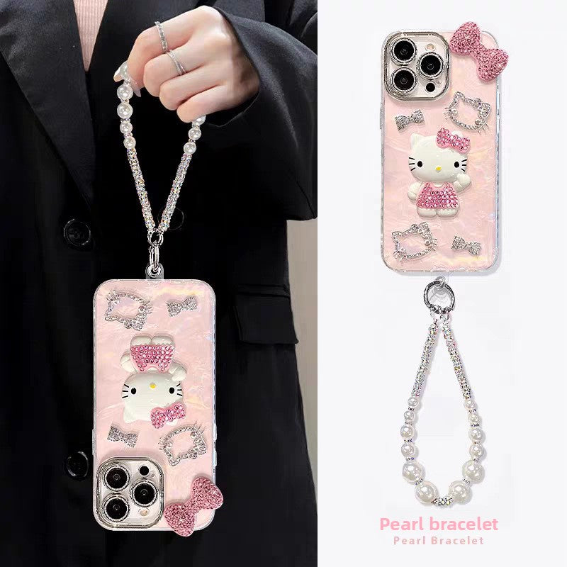 Mobile phone case flash diamond Kitty