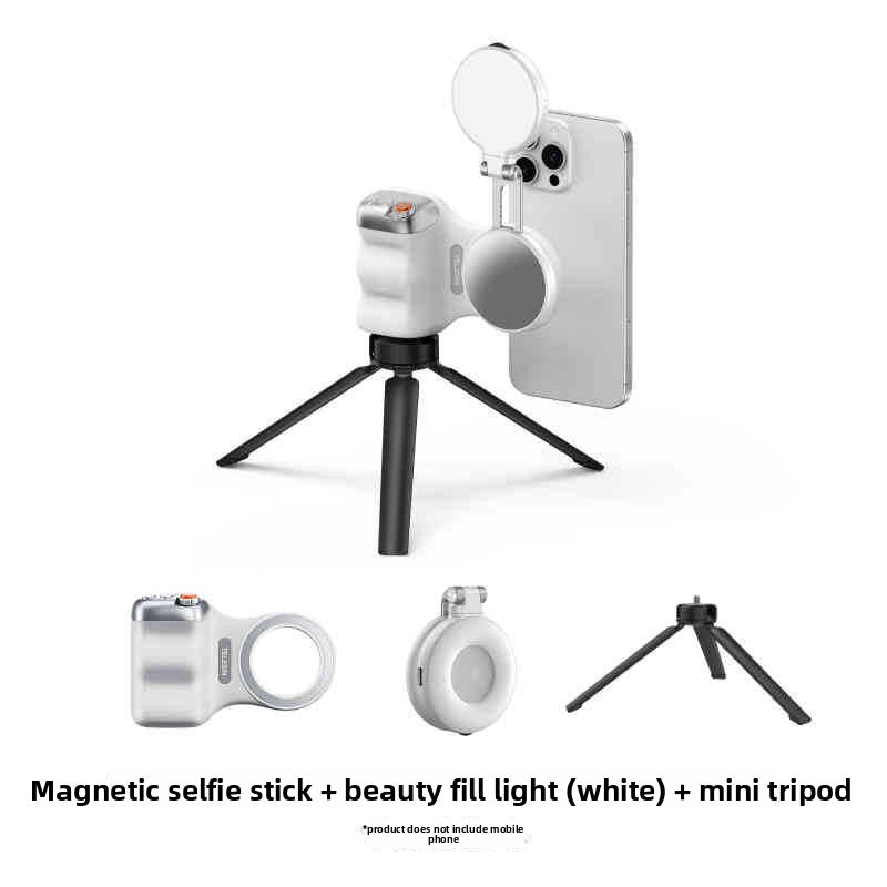 Magnetic suction handle Wireless remote control with fill light & tripod for iPhone & Android